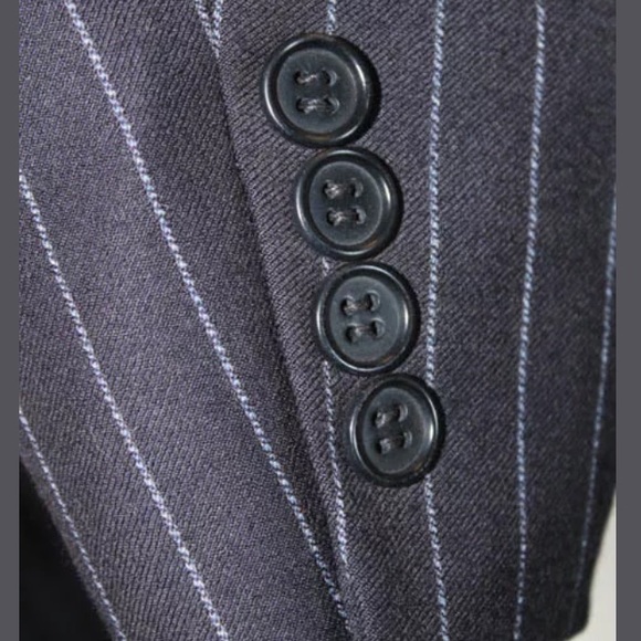 CANALI NAVY BLUE WOOL PINSTRIPE BLAZER SIZE 50 - Picture 5 of 7
